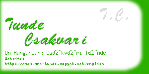 tunde csakvari business card